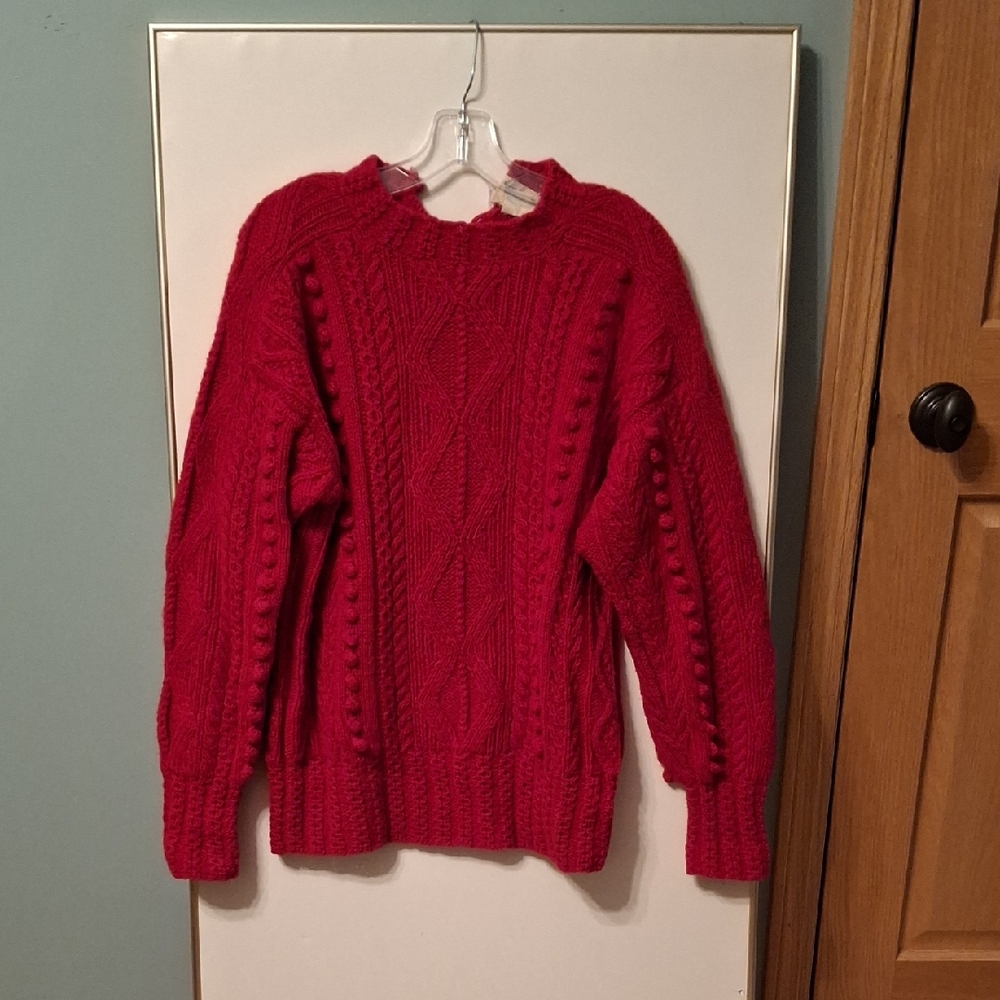 Red Cable Knit Sweater
